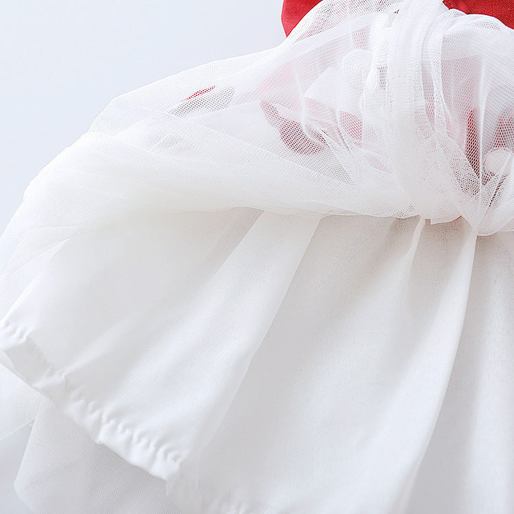 Long Sleeve Flower Bow Dress