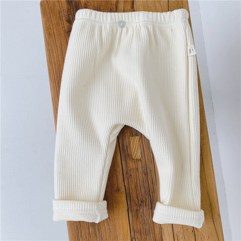 Casual Baby Threaded Elastic Leggings