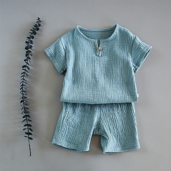 Short Sleeve Summer Baby top Shorts Set for kids boy clothes