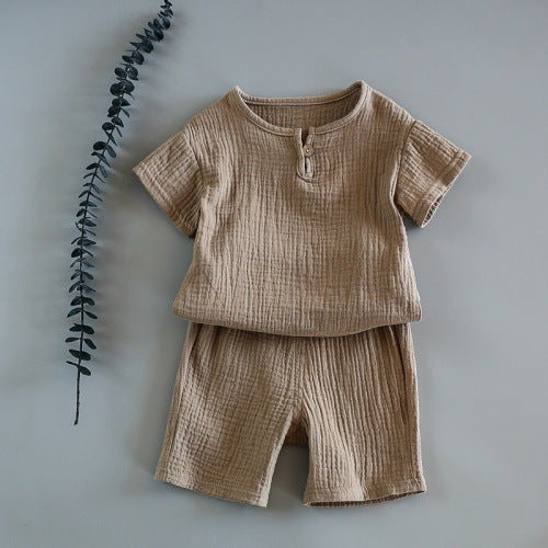 Short Sleeve Summer Baby top Shorts Set for kids boy clothes