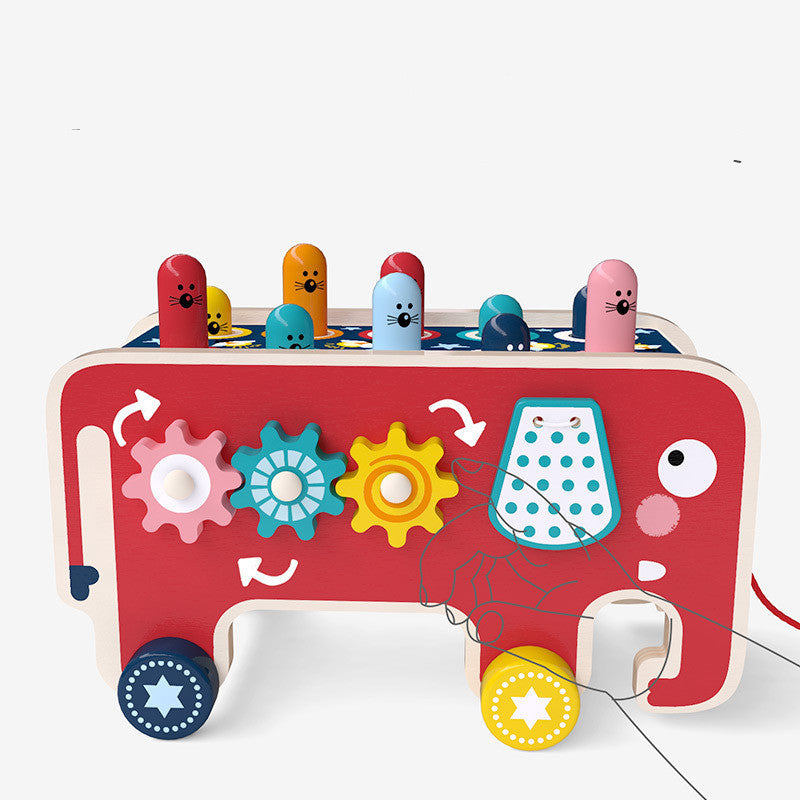 Animal Wooden Bus Toddlers Toy Set For Children