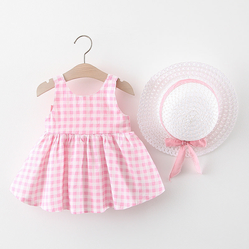 Fashion Baby Girl Plaid Skirt & Free Hat