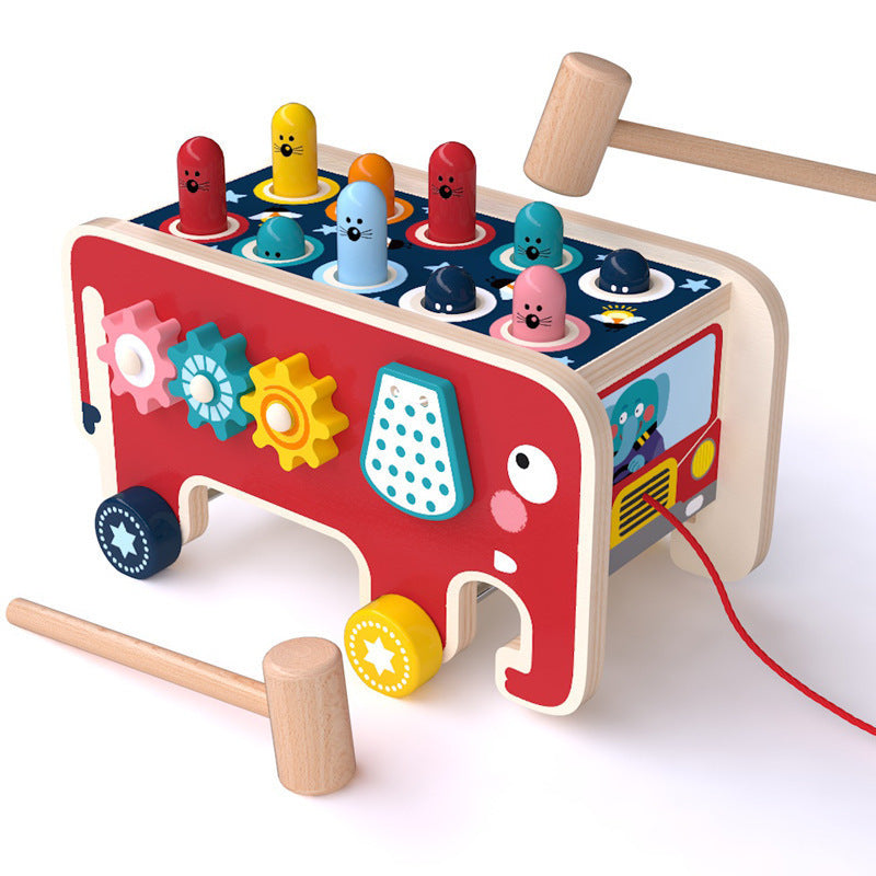 Animal Wooden Bus Toddlers Toy Set For Children