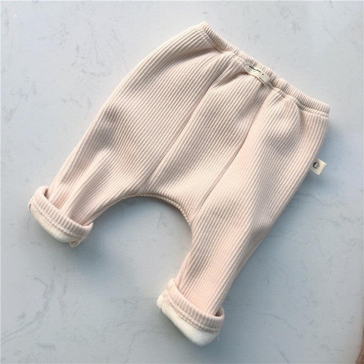 Casual Baby Threaded Elastic Leggings