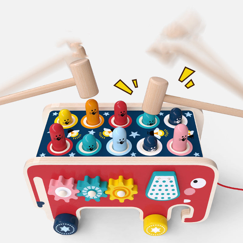 Animal Wooden Bus Toddlers Toy Set For Children