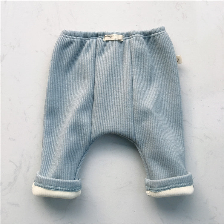 Casual Baby Threaded Elastic Leggings