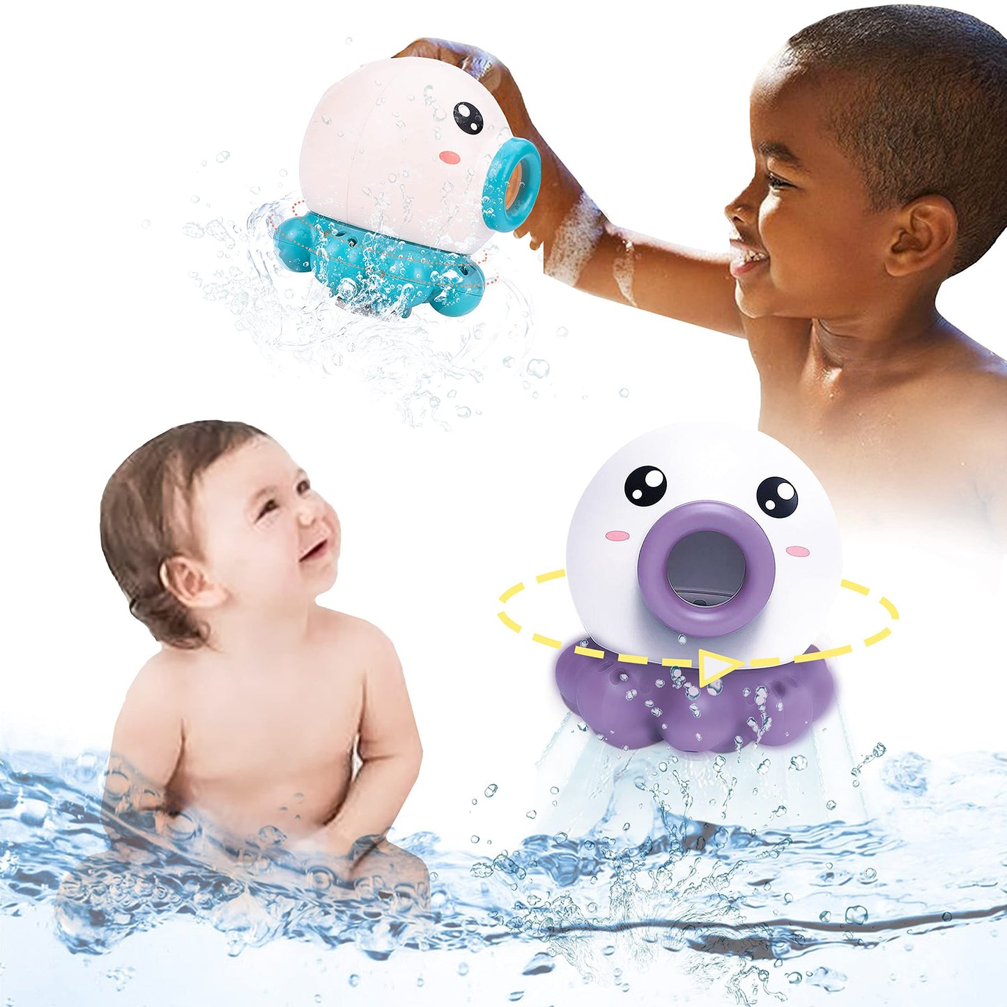 Octopus Rotating Water Fountain Bath Toy