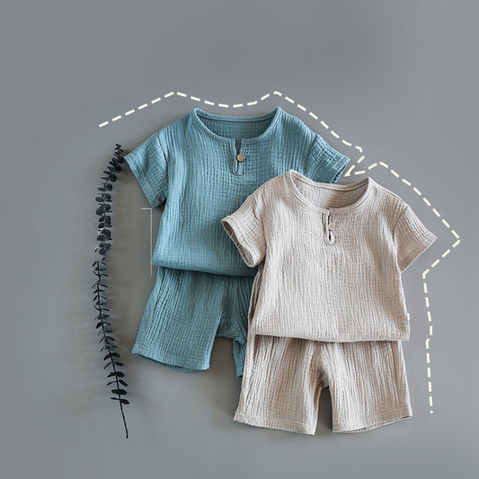 Short Sleeve Summer Baby top Shorts Set for kids boy clothes