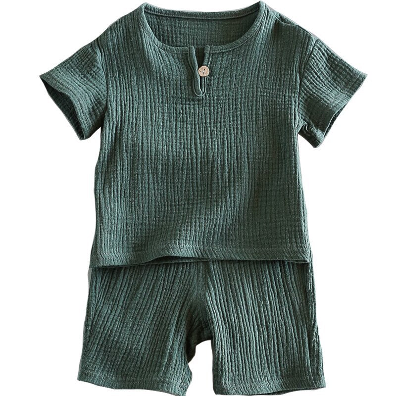 Short Sleeve Summer Baby top Shorts Set for kids boy clothes