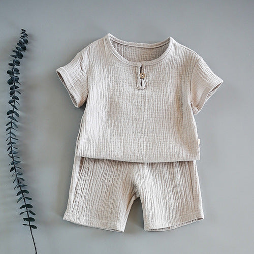 Short Sleeve Summer Baby top Shorts Set for kids boy clothes