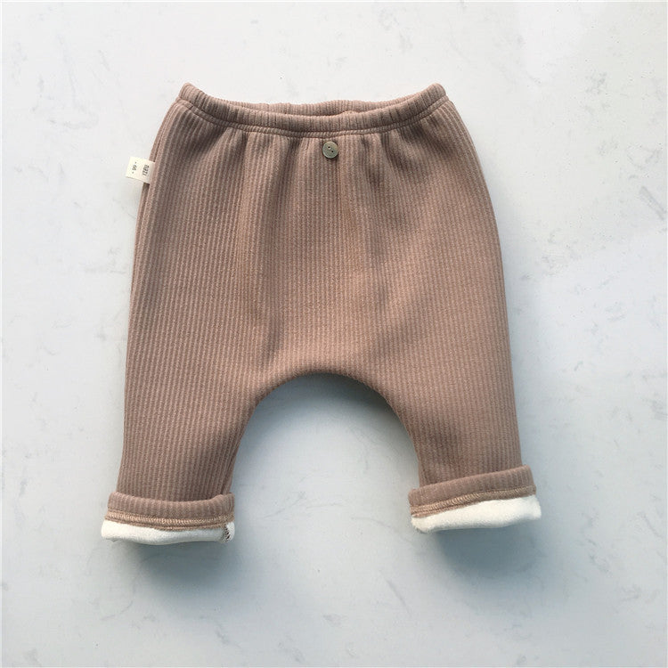Casual Baby Threaded Elastic Leggings