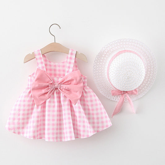 Fashion Baby Girl Plaid Skirt & Free Hat